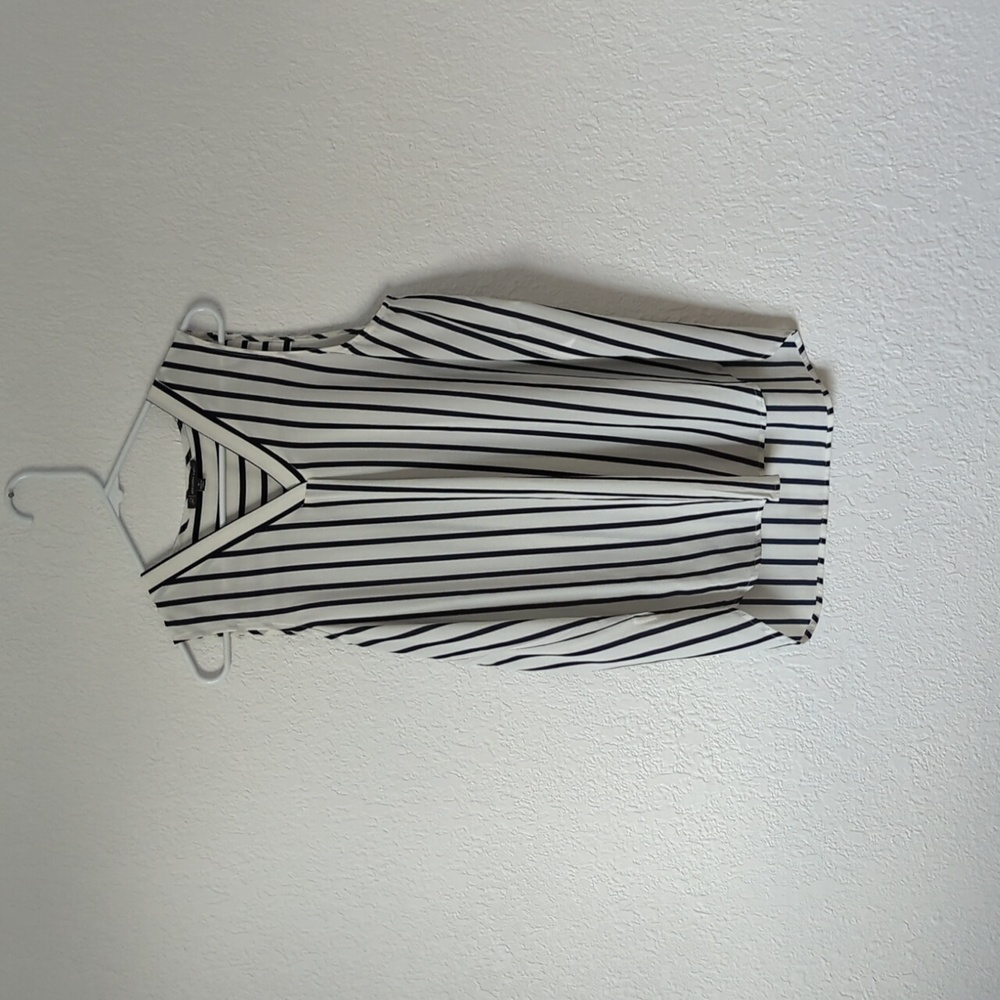 Adrianna Papell Navy Stripe Tank Top - Sz M